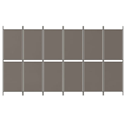 6-tlg. Paravent Anthrazit 300x180 cm Stoff
