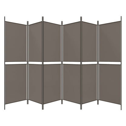 6-tlg. Paravent Anthrazit 300x180 cm Stoff