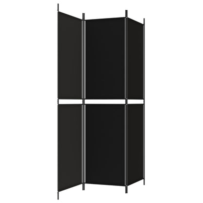 3-tlg. Paravent Schwarz 150x200 cm Stoff