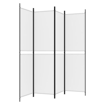 4-tlg. Paravent Weiß 200x200 cm Stoff