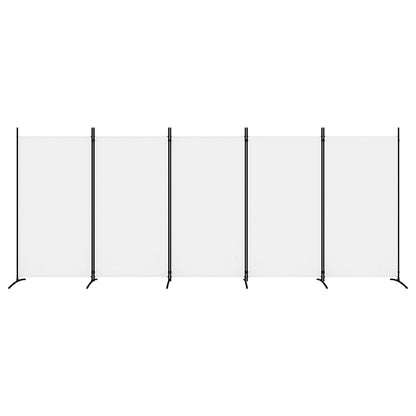 5-tlg. Paravent Weiß 433x180 cm Stoff