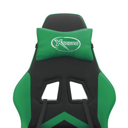 Gaming-Stuhl Drehbar Schwarz und Grün Kunstleder