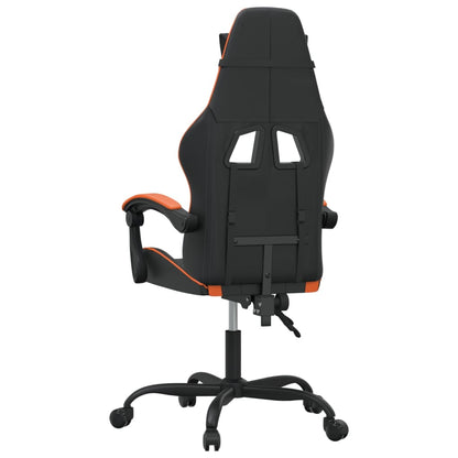 Gaming-Stuhl Drehbar Schwarz und Orange Kunstleder