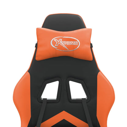 Gaming-Stuhl Drehbar Schwarz und Orange Kunstleder