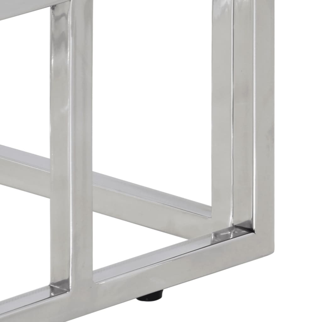 Konsolentisch Silbern Edelstahl und Hartglas