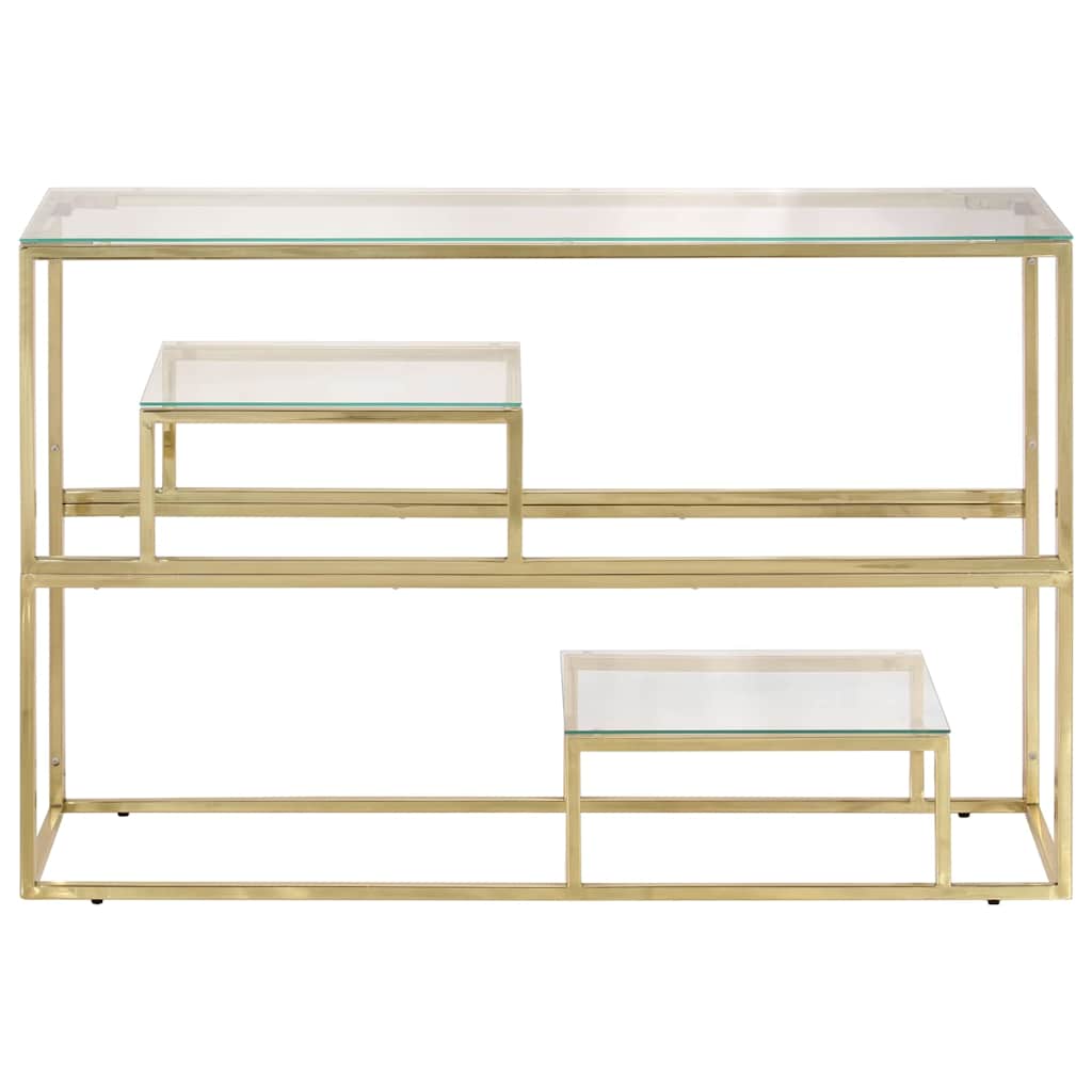 Konsolentisch Golden Edelstahl und Hartglas