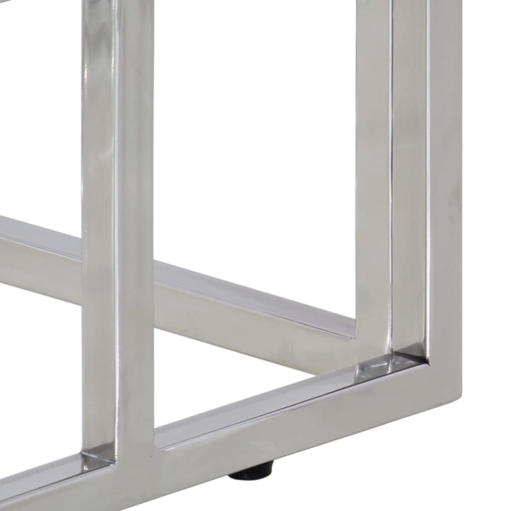 Konsolentisch Silbern Edelstahl und Hartglas