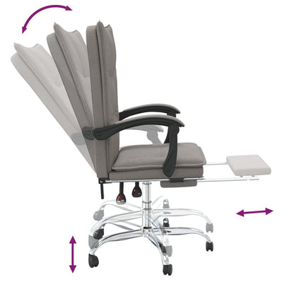 Bürostuhl mit Liegefunktion Taupe Stoff