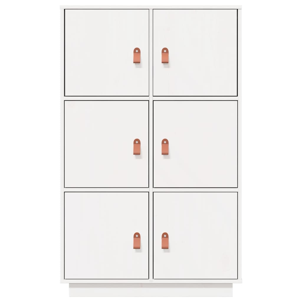 Highboard Weiß 67x40x108,5 cm Massivholz Kiefer