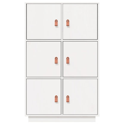 Highboard Weiß 67x40x108,5 cm Massivholz Kiefer