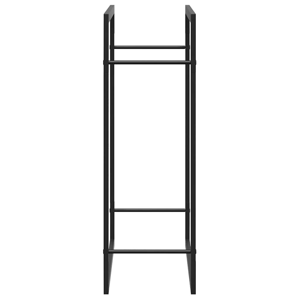 Brennholzregal Mattschwarz 80x28x86 cm Stahl