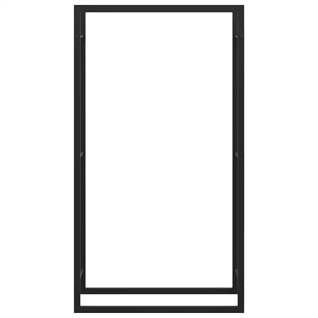 Brennholzregal Mattschwarz 80 x 28 x 154 cm Stahl