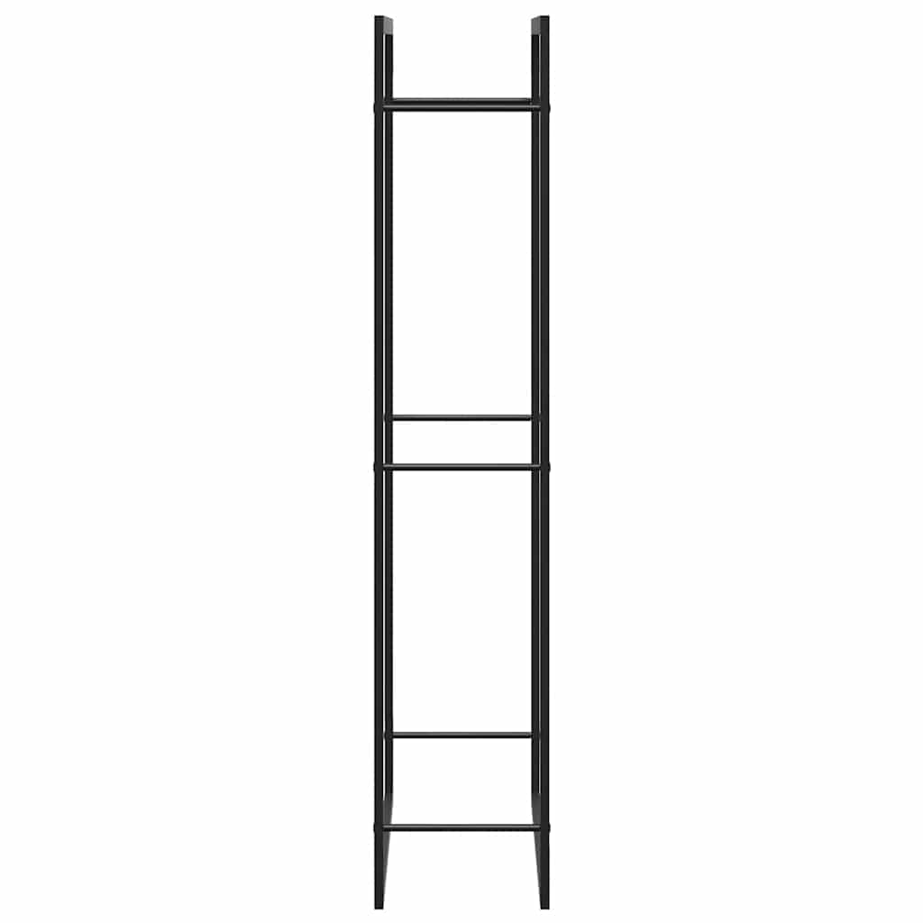 Brennholzregal Mattschwarz 80 x 28 x 154 cm Stahl