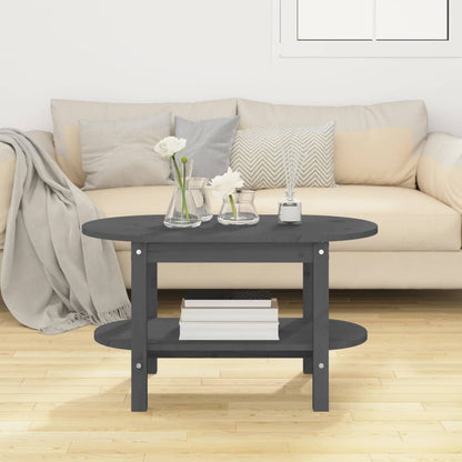 Couchtisch Grau 80x45x45 cm Massivholz Kiefer