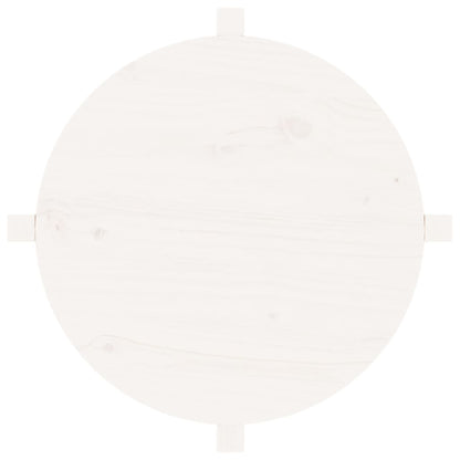 Couchtisch Weiß Ø 62,5x45 cm Massivholz Kiefer