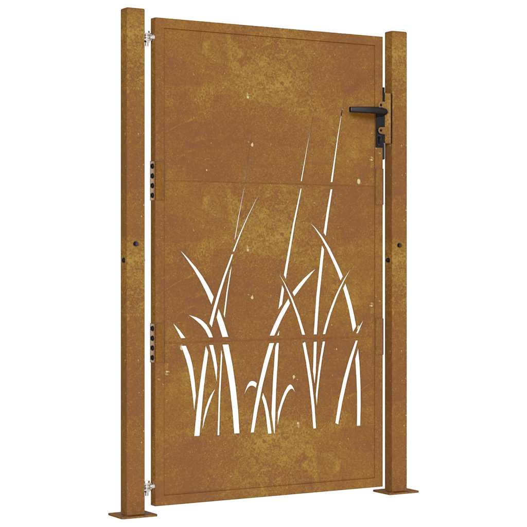 Gartentor 100x125 cm Cortenstahl Gras-Design