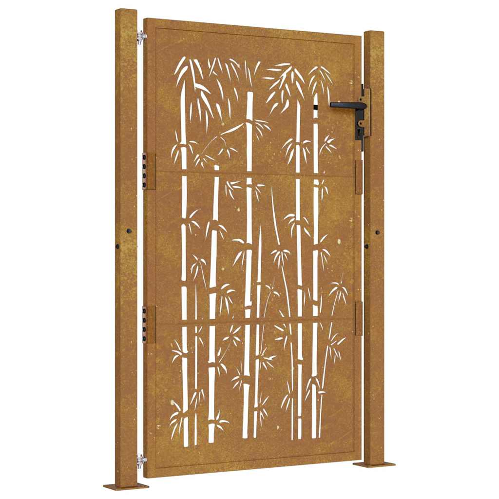 Gartentor 100x125 cm Cortenstahl Bambus-Design