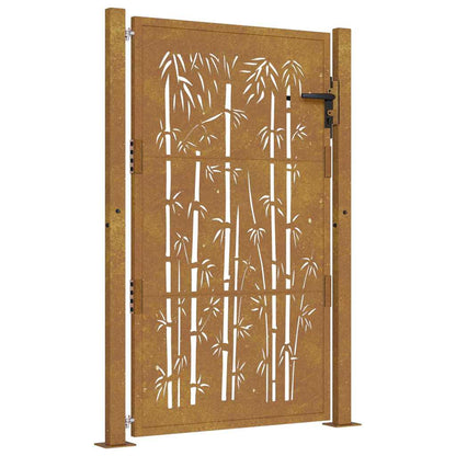 Gartentor 100x125 cm Cortenstahl Bambus-Design