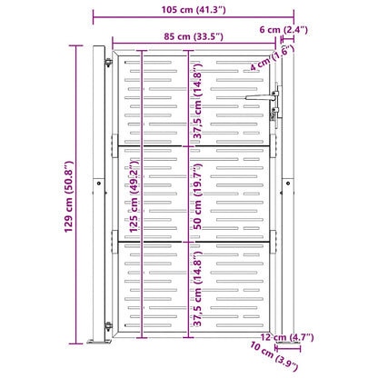 Gartentor 100x125 cm Cortenstahl Quadratisches Design
