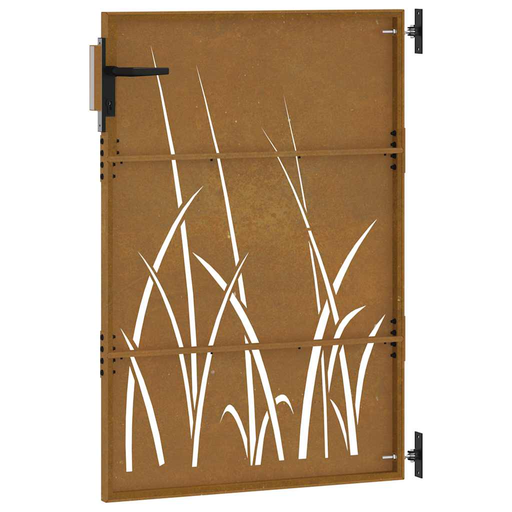 Gartentor 85x150 cm Cortenstahl Gras-Design