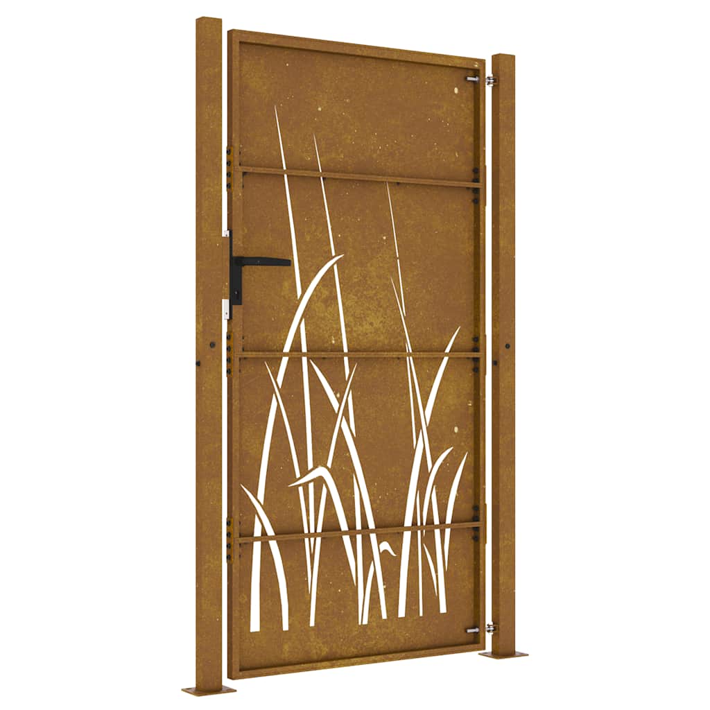 Gartentor 100x175 cm Cortenstahl Gras-Design