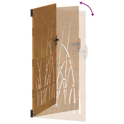 Gartentor 100x175 cm Cortenstahl Gras-Design