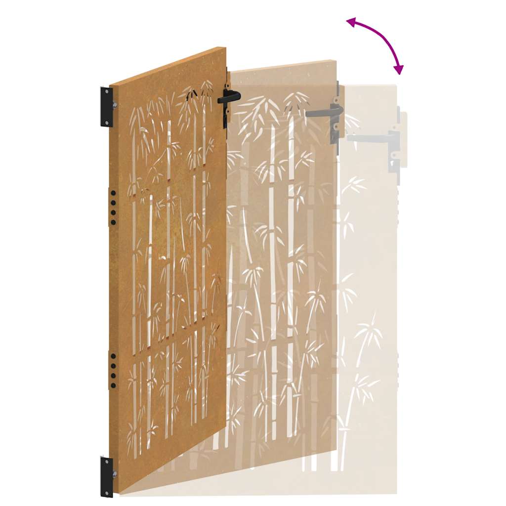 Gartentor 85x125 cm Cortenstahl Bambus-Design