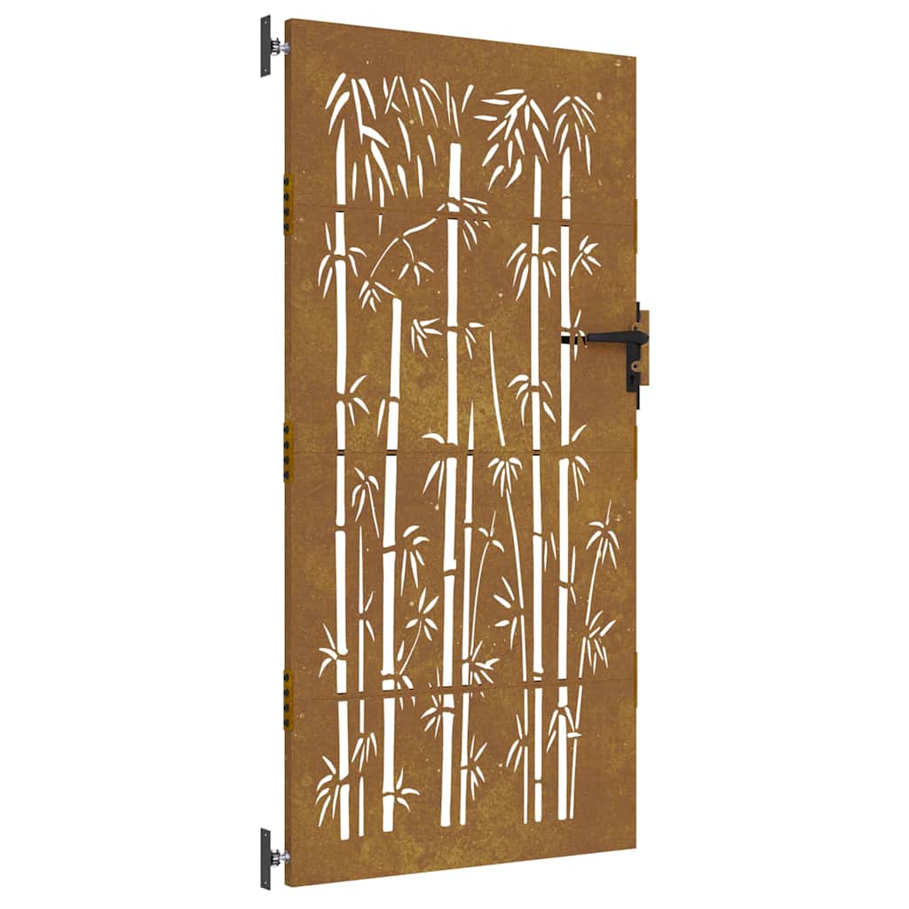 Gartentor 85x175 cm Cortenstahl Bambus-Design
