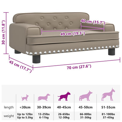 Hundebett Cappuccino-Braun 70x45x30 cm Kunstleder