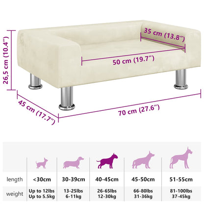 Hundebett Creme 70x45x26,5 cm Samt