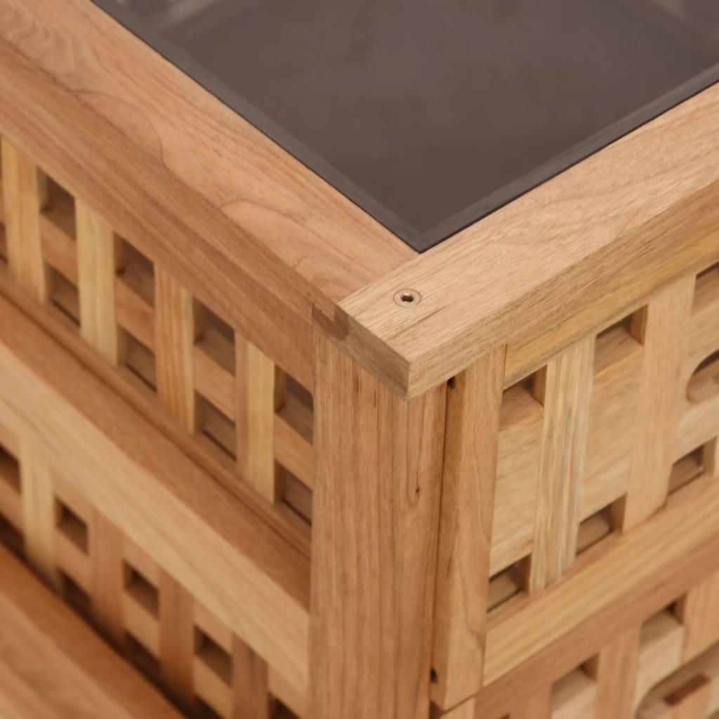 Nachttisch 34x34x34 cm Massivholz Nussbaum