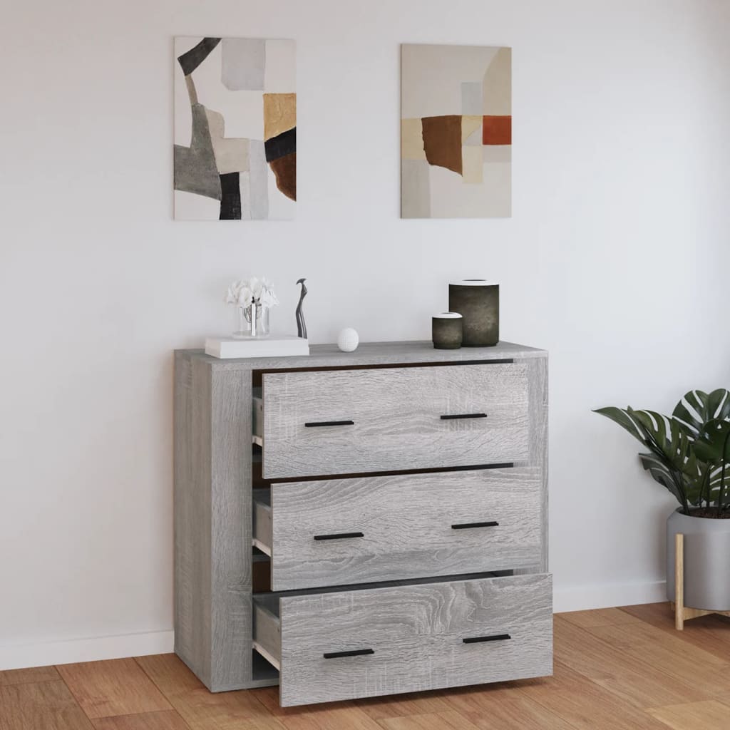 Sideboard Grau Sonoma 80x33x70 cm Holzwerkstoff