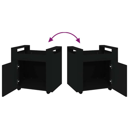 Bürowagen Schwarz 60x45x60 cm Holzwerkstoff