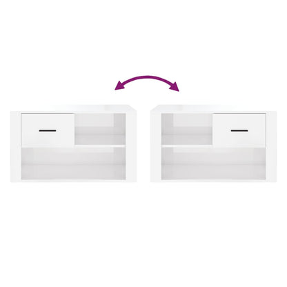 Schuhschrank Hochglanz-Weiß 80x35x45 cm Holzwerkstoff