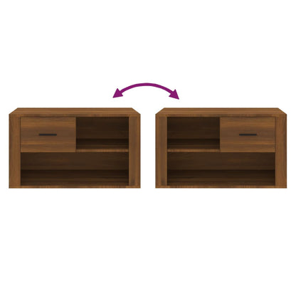 Schuhschrank Braun Eichen-Optik 80x35x45 cm Holzwerkstoff