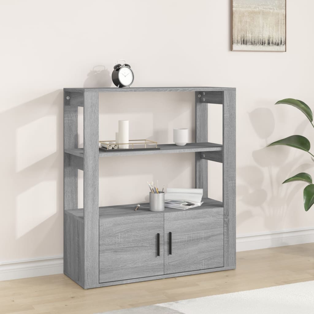 Sideboard Grau Sonoma 80x30x90 cm Holzwerkstoff