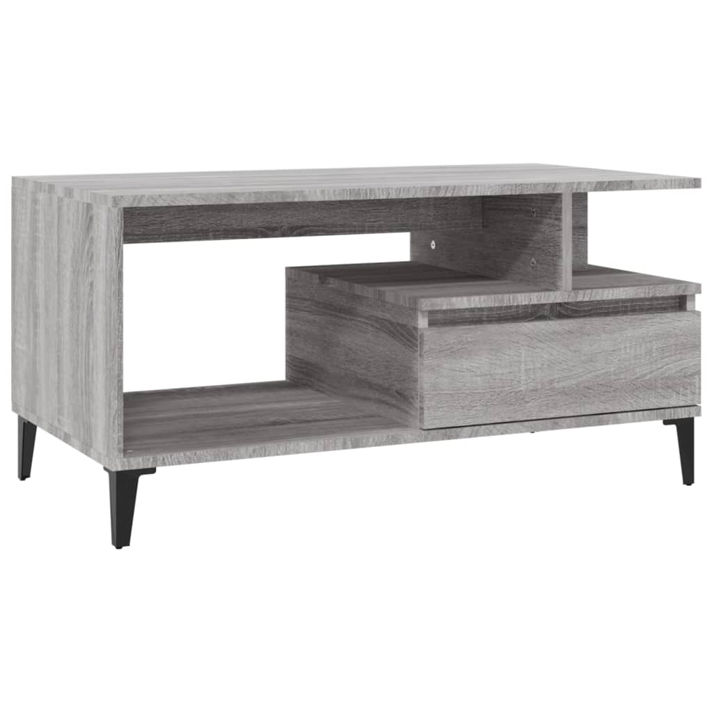 Couchtisch Grau Sonoma 90x49x45 cm Holzwerkstoff