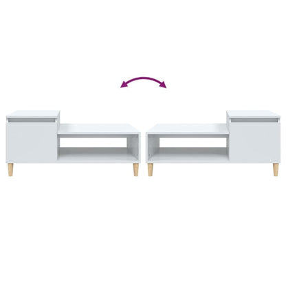 Couchtisch Hochglanz-Weiß 100x50x45 cm Holzwerkstoff