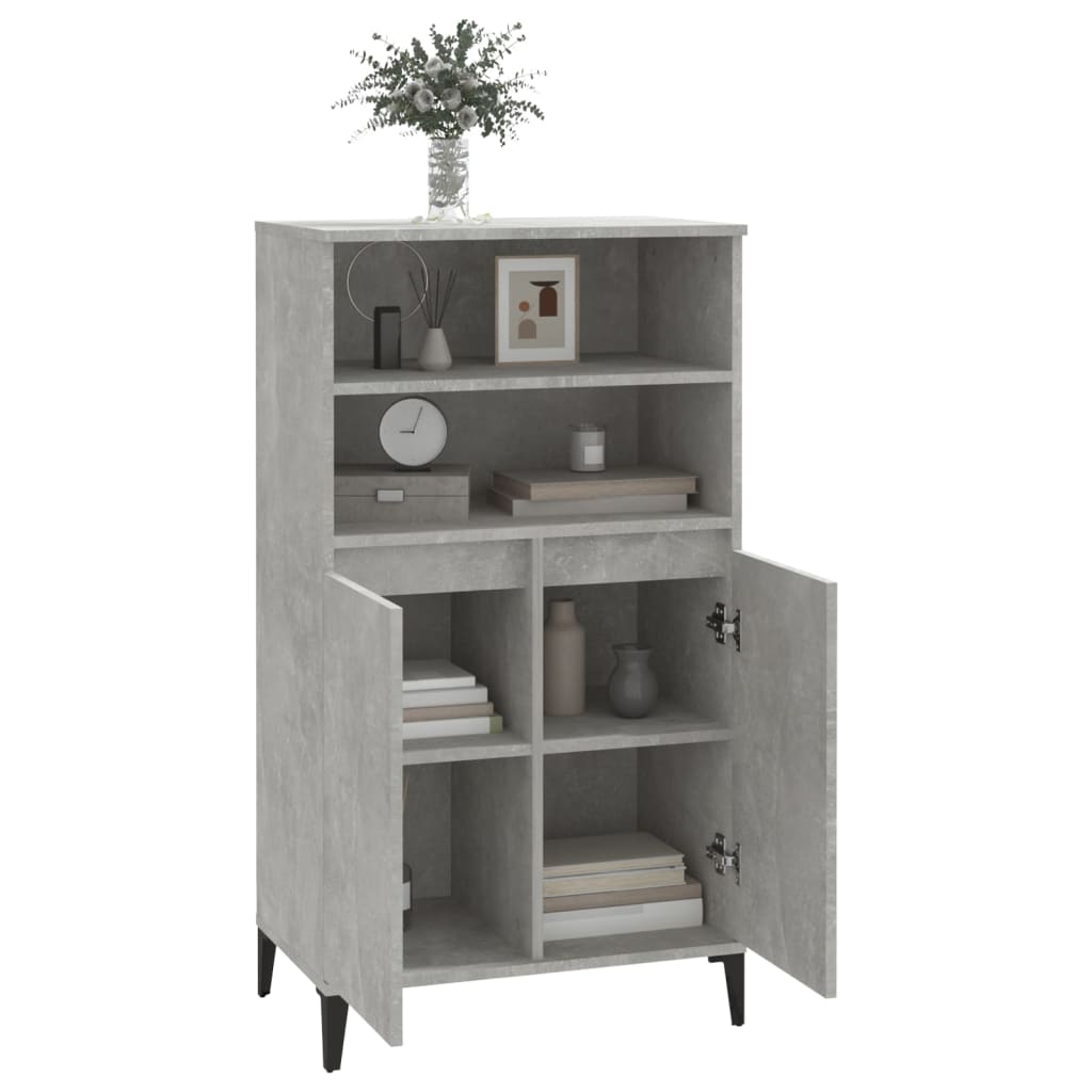 Highboard Betongrau 60x36x110 cm Holzwerkstoff