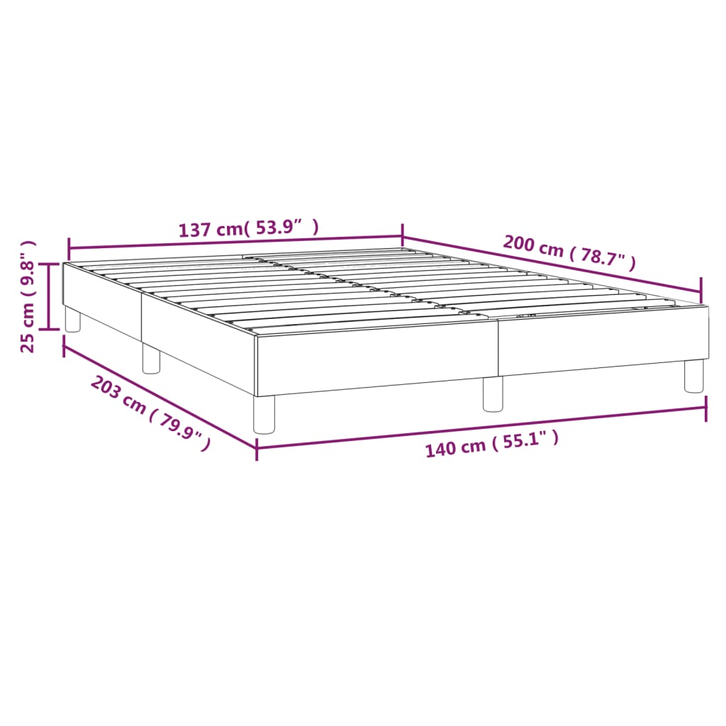 Boxspringbettgestell Dunkelbraun 140x200 cm Stoff
