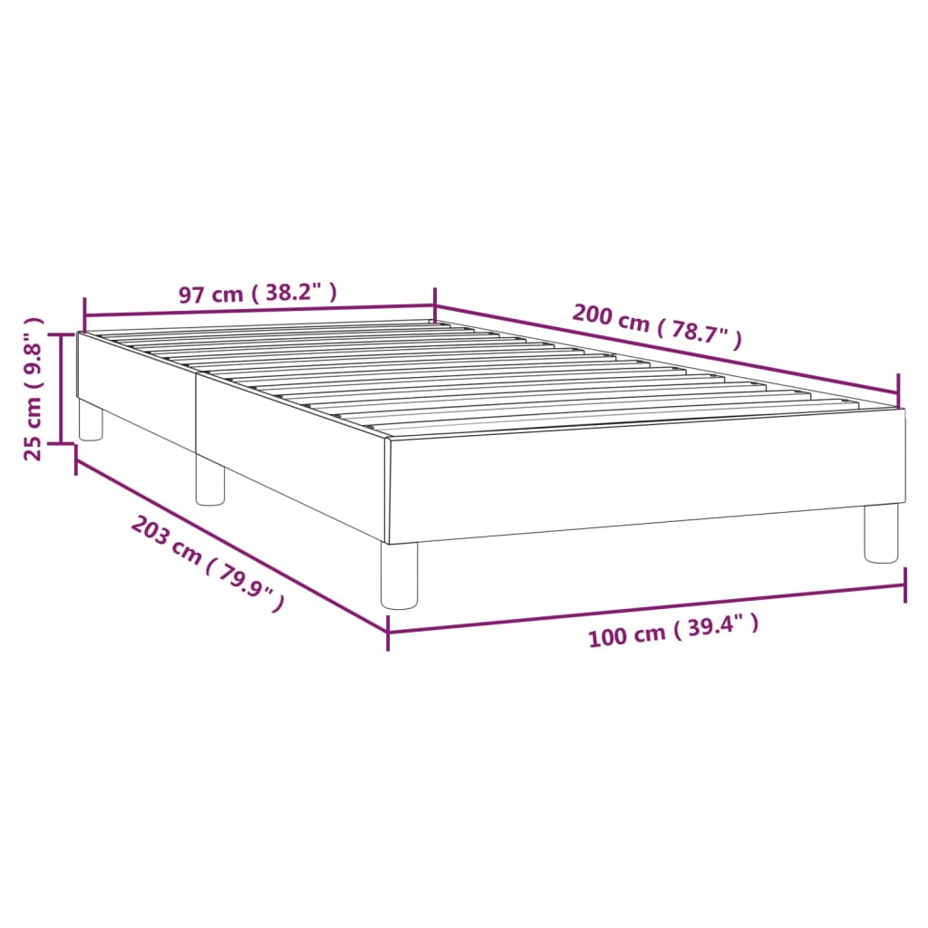 Boxspringbettgestell Weiß 100x200 cm Kunstleder