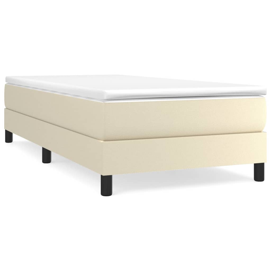 Boxspringbettgestell Creme 100x200 cm Kunstleder