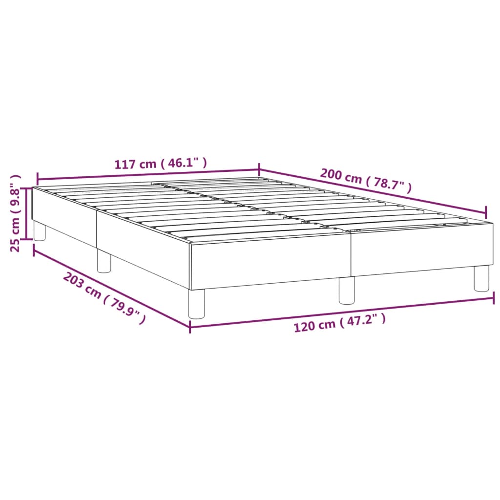 Boxspringbettgestell Cappuccino-Braun 120x200 cm Kunstleder