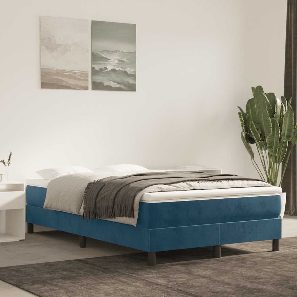 Boxspringbettgestell Dunkelblau 120x200 cm Samt