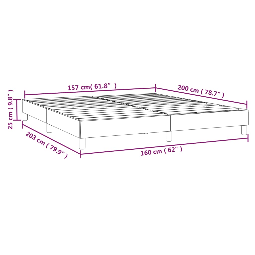 Boxspringbettgestell Dunkelgrau 160x200 cm Samt