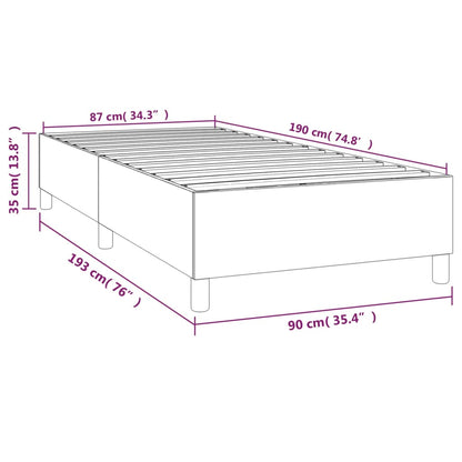 Boxspringbettgestell Creme 90x190 cm Stoff