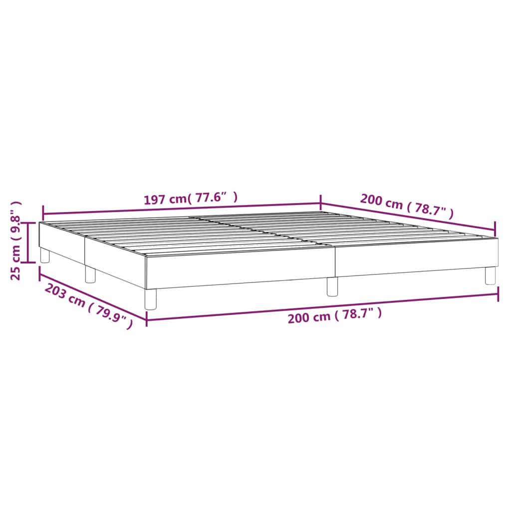 Boxspringbettgestell Dunkelbraun 200x200 cm Stoff