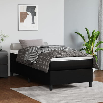 Boxspringbettgestell Schwarz 90x200 cm Kunstleder