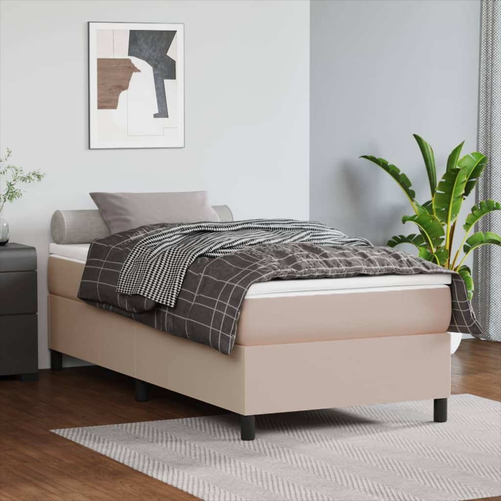 Boxspringbettgestell Cappuccino-Braun 90x200 cm Kunstleder