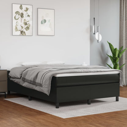 Boxspringbettgestell Schwarz 140x190 cm Kunstleder